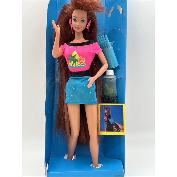 VINTAGE GLITTER HAIR BARBIE DOLL MATTEL # 10968 W/BOX LONG RED HAIR 1993 - Picture 2 of 15
